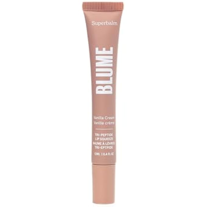 Blume بلسم الشفاه بالفانيليا ثلاثي الببتيد - مرطب الشفاه سوبر بالسم مع زبدة الشيا والسكواليين لترطيب عميق وعلاج الشفاه الجافة والمتشققة - مرطب شفاه نباتي وخالي من القسوة (0.4 أونصة سائلة) - Image 1